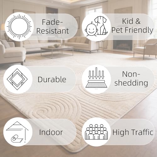 Brown Geometric 5x7 Solid Area Rug, Washable - Image 2