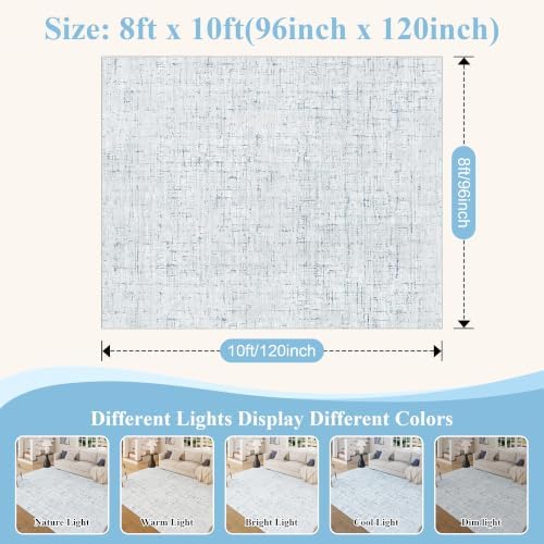DUKINO 8x10 Washable Area Rug, Non Slip Abstract Rug - Image 2