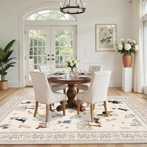 Beige Area Rug 5x7 for Bedroom Livingroom - Image 5