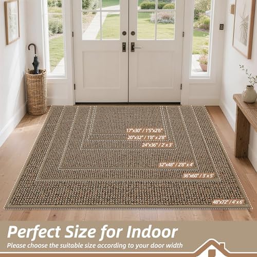 BEQHAUSE Dirt Trapper Door Mat 20" x 32", Non-Slip Washable Doormats - Image 2