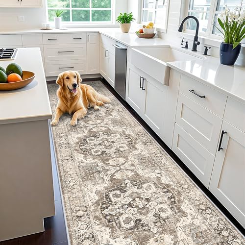 3x12 Washable Hallway Runner Rug: Soft Kitchen Rug Non Slip Rug Runner by YOUFORTONG