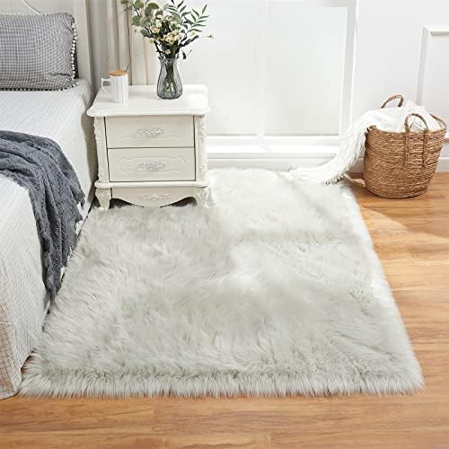 EasyJoy Ultra Soft Fluffy Shaggy Area Rug Faux Fur Rug Chair Cover Seat Pad - Image 3