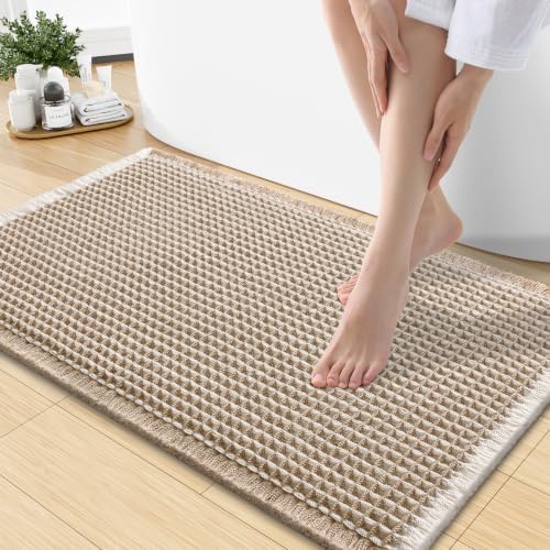 Smiry Waffle Bath Mat 30X18, Soft Absorbent Bathroom Rugs by Smiry