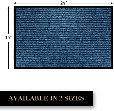 LuxUrux 2-Pack Striped Blue Door Mat - Image 3