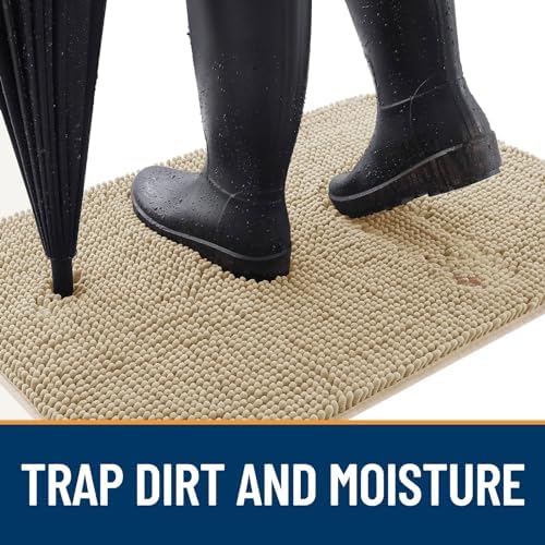 OLANLY Dog Door Mat for Muddy Paws 35x24, Super Absorbent Chenille Mud Mat - Image 2