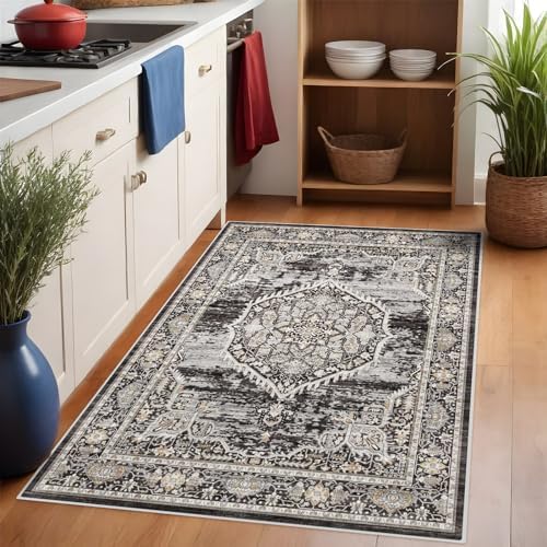 YOUFORTONG Area Rug 3x5 Washable Rugs: Soft Ultra Thin Low Pile Mat Machine - Image 3