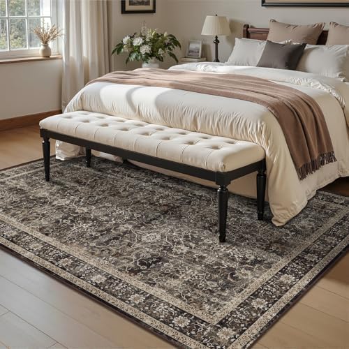 Washable Area Rug 5'x7' Living Room, Vintage MCM - Image 3