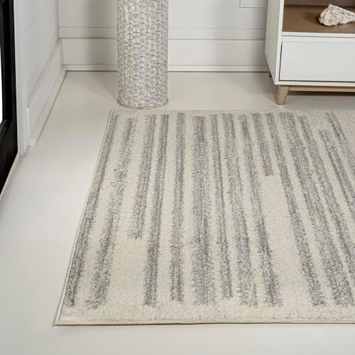 JONATHAN Y Khalil Modern Berber Stripe Cream/Gray Indoor Area Rug, Contemporary - Image 3