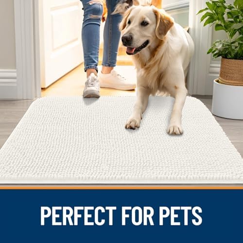 OLANLY Dog Door Mat for Muddy Paws 47x17, Super Absorbent Chenille Mud Mat - Image 6