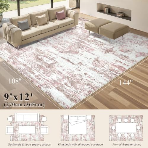 9x12 Area Rug Living Room Abstract Washable Rugs - Image 2