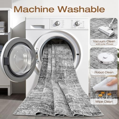 LOONGRUG 10x14 Area Rugs Washable Neutral Modern Rug - Image 2