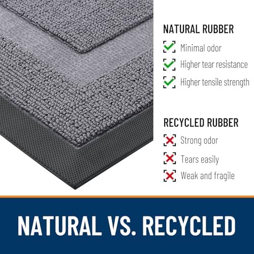 OLANLY Half Circle Front Door Mat Outside 71x47 All-Season Rubber Doormat - Image 3