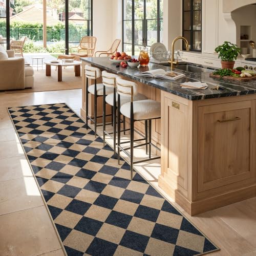 Lahome Checkered Hallways Runner Rug Non Slip - Image 2