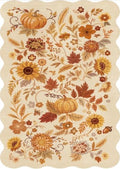 5x7 Living Room Area Rugs: Autumn Pumpkin Holiday Bedroom Rug Beige-Gold by BYYVOORugsforYourHome
