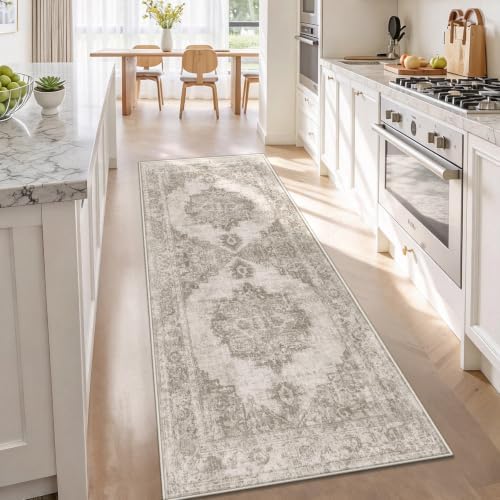 Runner Rug 2x6 Washable Rugs: Vintage Hallway Kitchen Runner Non Slip Low Pile - Image 3