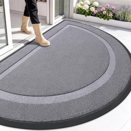 OLANLY Half Circle Front Door Mat Outside 71x47 All-Season Rubber Doormat by OLANLY