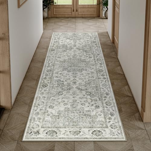 2x6 Green Neutral Runner Rug by WondRg