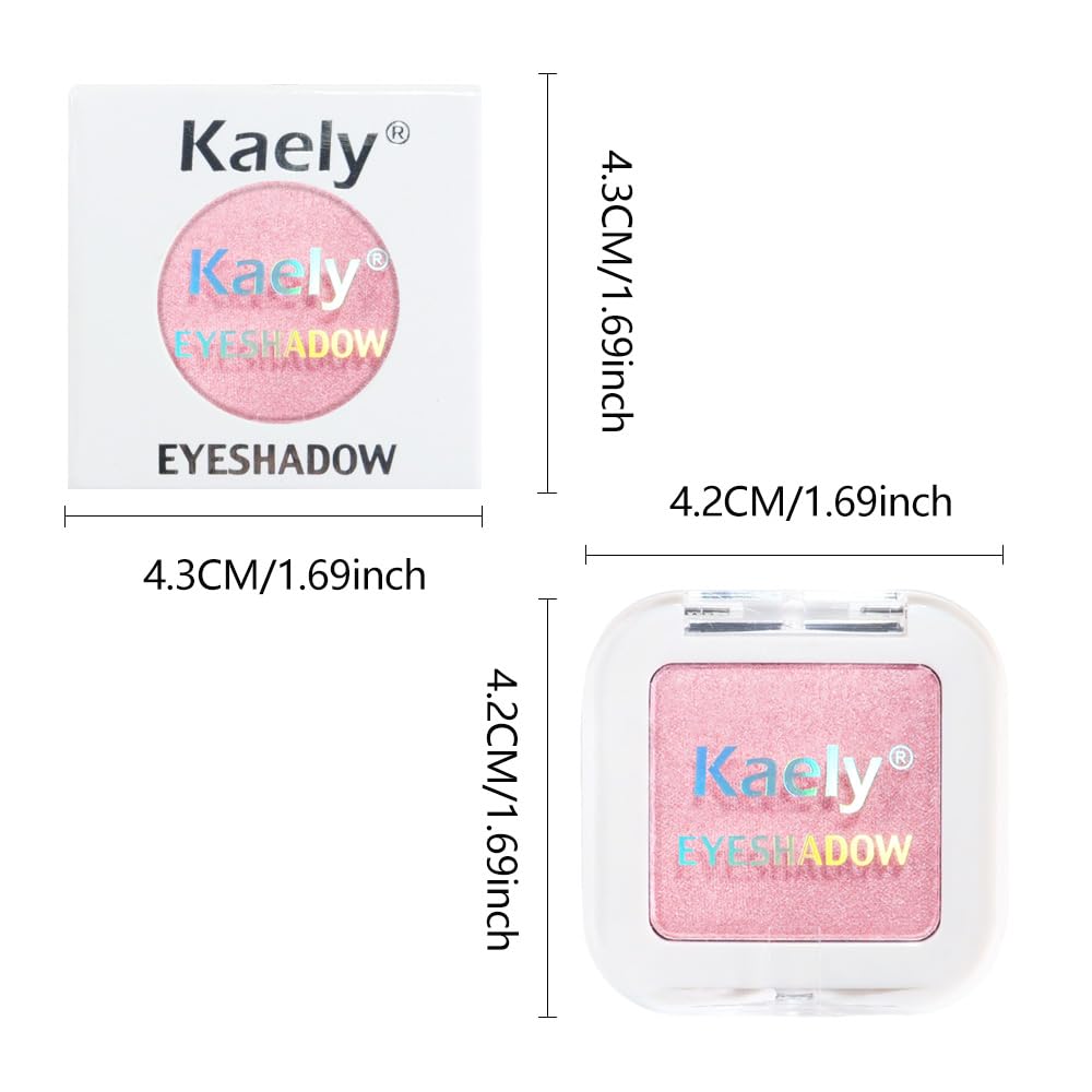 evpct Pink Single Eyeshadow Palette, Bright Light Pink Rose Glitter Shimmer Sparkle Cream Eye Shadow Palette Makeup for Older Women, High Pigment Waterproof Monochrome Mini Eyeshadow Makeup Products