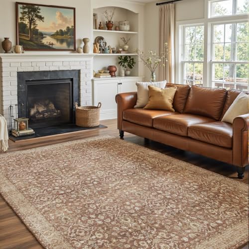 5x7 Reddish Brown Washable Area Rug by Unknown