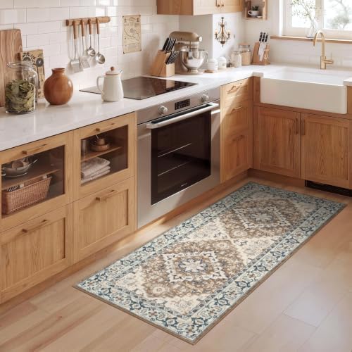 Lofus 2x5 Hallway Kitchen Washable Runner Rug, Boho Entry Long Carpet Brown - Image 3