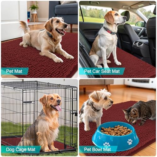 OLANLY Dog Door Mat for Muddy Paws 40x24, Super Absorbent Chenille Mud Mat - Image 7