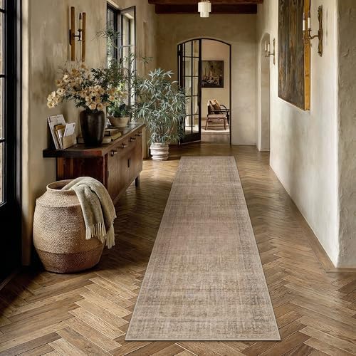 HUGEAR Brown 3x10 Neutral Runner Rugs by HUGEAR