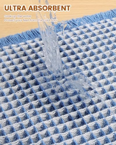 Smiry Waffle Bath Mat 24X16, Soft Absorbent Bathroom Rugs - Image 5