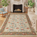 DUKINO 6x9 Area Rug, Vintage Floral Washable Rugs by DUKINO