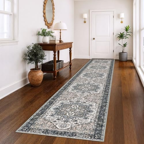 KOZYFLY Runners for Hallways 3x14 Ft Extra Long Washable Faux Wool Stair Thin by KOZYFLY