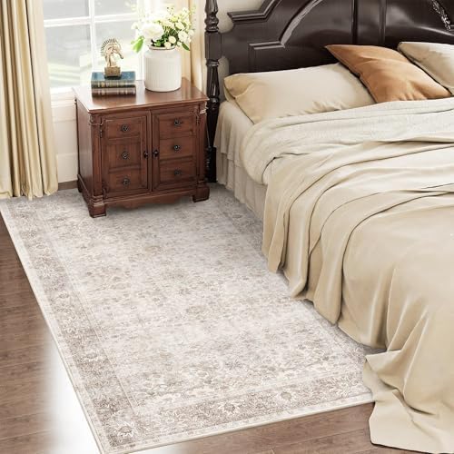 3x5 Washable Neutral Rug for Bedroom Vintage Entryway Office Carpet - Image 3