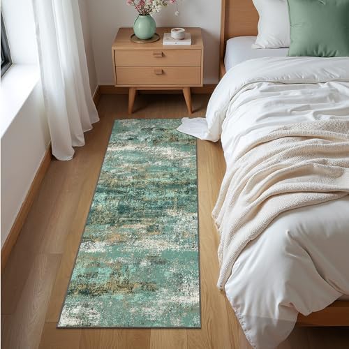 BEIMO 2x6 Runner Rug for Hallway, Turquoise Washable Abstract Non Slip Rug - Image 4