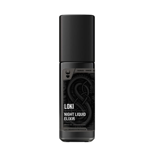 Beard Oil for Men by Beard Struggle - Night Liquid Elixir Beard Growth Oil - Natural Blend for Softens - Platinum Collection, Loki Unscented (1 Fl Oz)