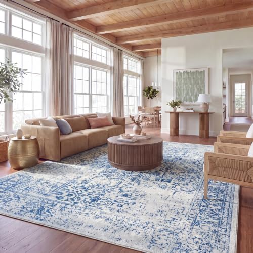 SAFAVIEH Evoke Area Rug 9x12, Large Ivory & Navy EVK256N by Unknown