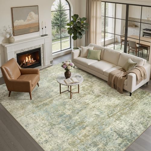 kakania Washable 8x10 Area Rug for Living Room: Abstract Modern Home Decor by kakania