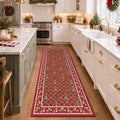 Christmas Runner Rug 2x6 Red Washable Rugs by Yarooge