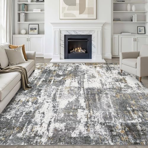 LOONGRUG 8x10 Area Rugs Washable Neutral Modern Living Room Rug Black White by LOONGRUG