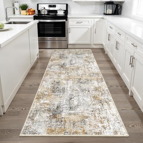 3x6 Washable Non-Slip Kitchen Runner Rug – Modern Abstract Wide Carpet Runner - Image 3