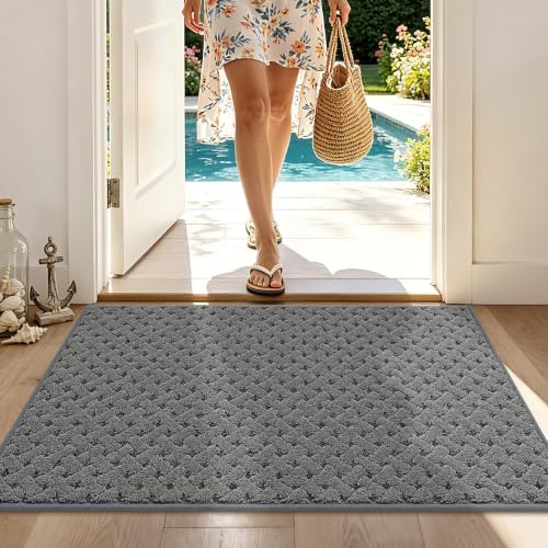 BEQHAUSE Dirt Trapper Door Mat Non-Slip Entryway Rugs by BEQHAUSE