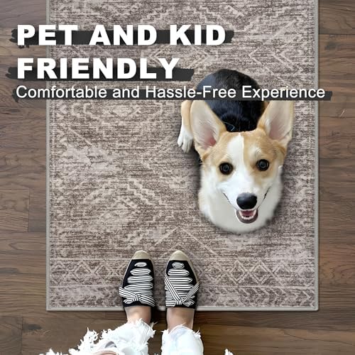KILOCOCO Entryway Rug 2x3 Washable Rug Door Mat Indoor, Mauve Taupe - Image 4