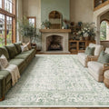 PureCozy Sage Green Area Rug 10x12 Vintage Floral by PureCozy