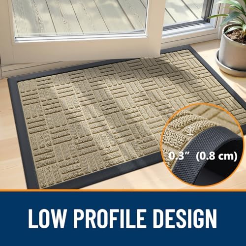 OLANLY Front Door Mat Outside Entrance 33x21, Heavy-Duty Rubber Doormat - Image 5