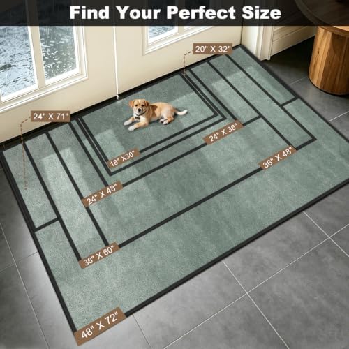 Mibao Super Absorbent Front Door Mat, 29.5" x 17", Non-Slip Washable Indoor - Image 2