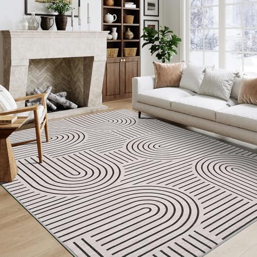 ROYHOME Modern Washable Rug Rainbow 6x9 Area Rugs by ROYHOME