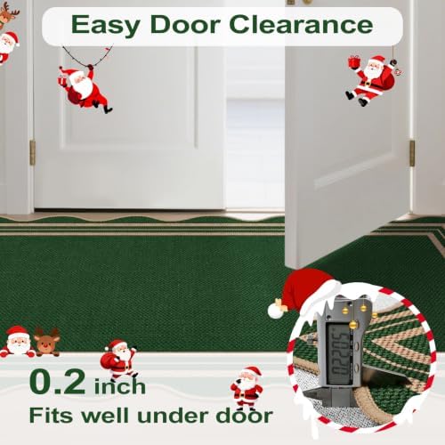 Scalloped 2x6 Christmas Runner Rug, Washable Rugs - Image 6