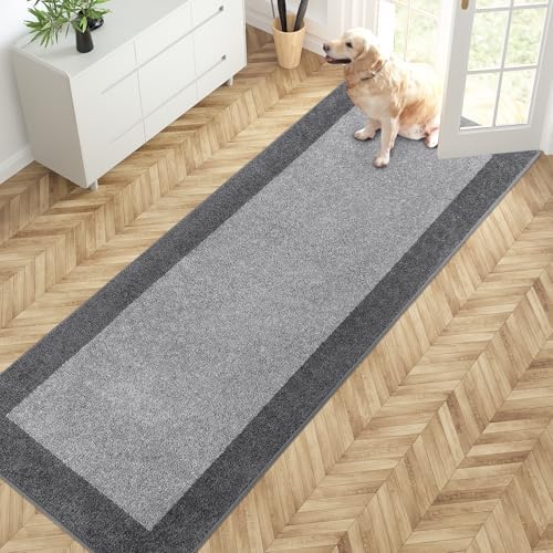 PURRUGS Hallway Runner Rug, Light Grey & Grey by PURRUGS