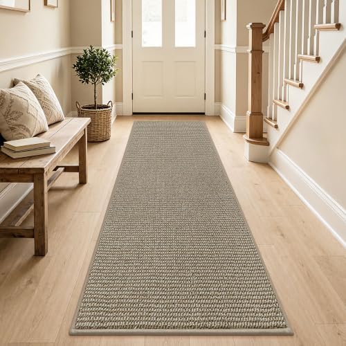 BEQHAUSE Hallway Runner Rugs 2x7, Hallway Rug Washable, Light Beige by BEQHAUSE