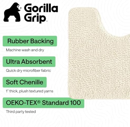 GORILLA GRIP Chenille Bath Rug Mat - Image 3