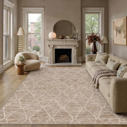 HUGEAR 6x9 Area Rug Brown Washable Rugs - Image 2