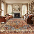 Amada Vintage Washable Area Rug, Rust Red by AMADAHOMEFURNISHING