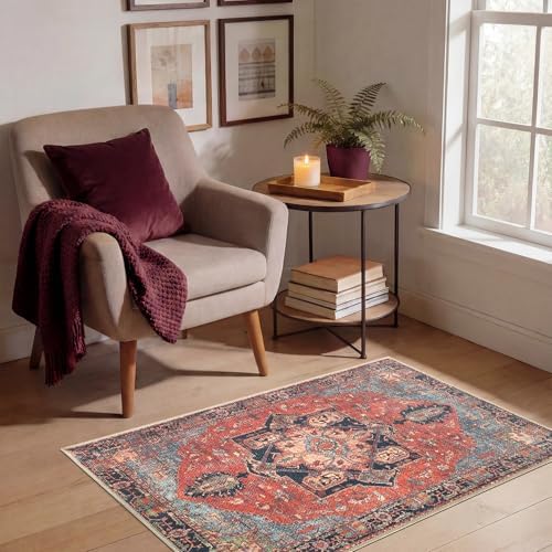 Keen Home Design Vintage Washable Entryway Rug, Non-Slip Low Pile - Image 4